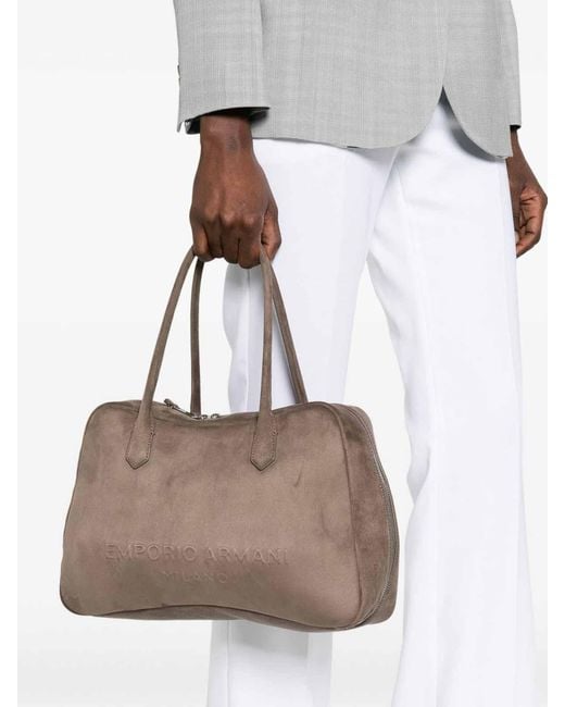 Emporio Armani Brown Leather Shoulder Bag