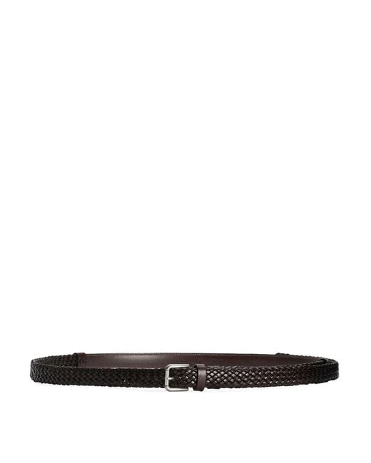 Dolce & Gabbana White Belt With Braided Design for men