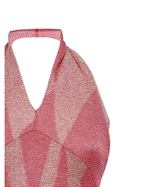 Akep Red Long Dress With A Gradient Effect