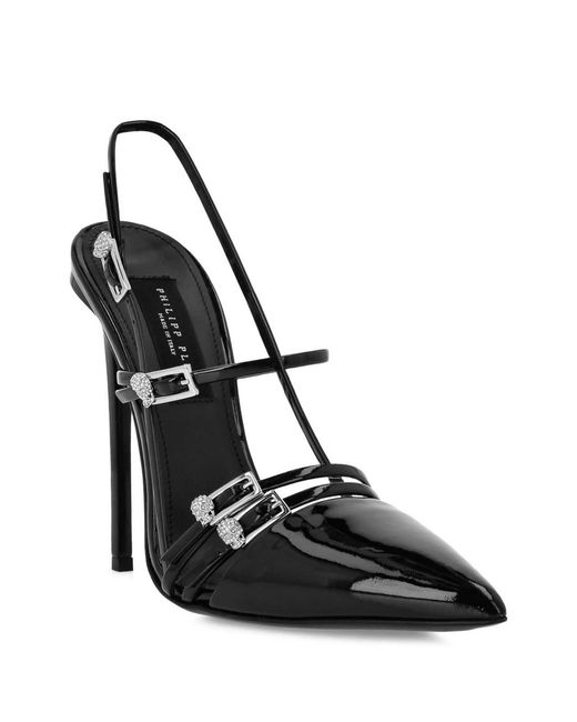 Philipp Plein Metallic Pumps With Back Strap And Buckle