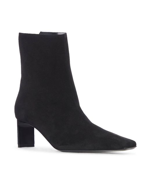 Khaite Black Suede Ankle Boots