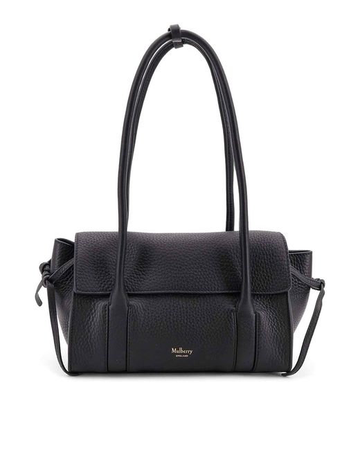 Mulberry Black Leather Shoulder Bag With Logo