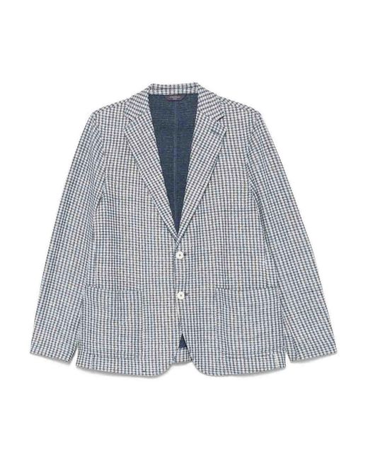 Circolo 1901 Blue Cotton And Linen Blend Jacket for men