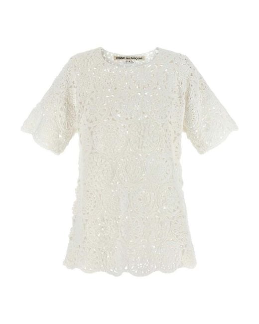 Comme des Garçons White Macram T-Shirt