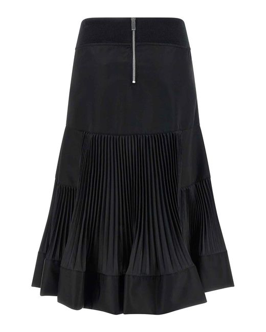 Sacai Black Pleated Insert Skirt