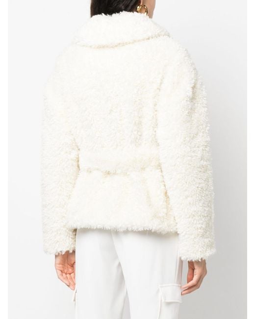 P.A.R.O.S.H. White Short Faux Fur Jacket