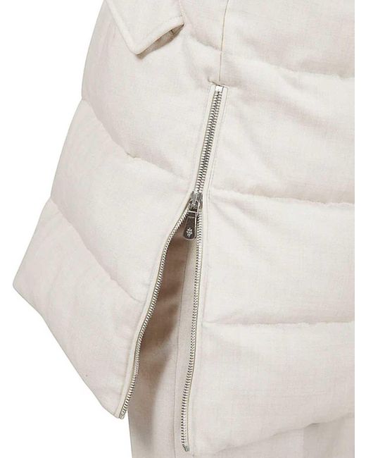 Eleventy White Down Jacket With Hood
