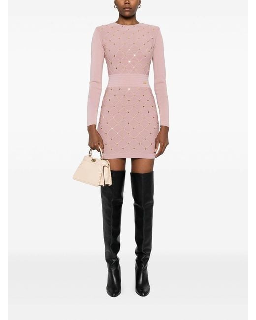 Elisabetta Franchi Pink Long Sleeve Mini Dress
