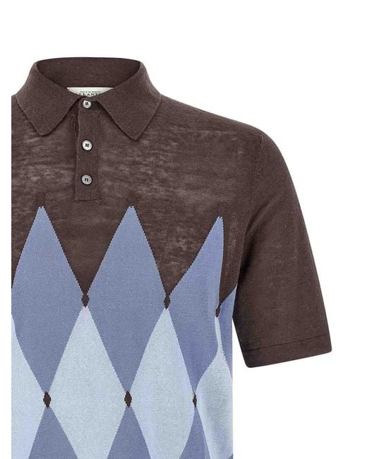 Ballantyne Blue Polo Argyle for men