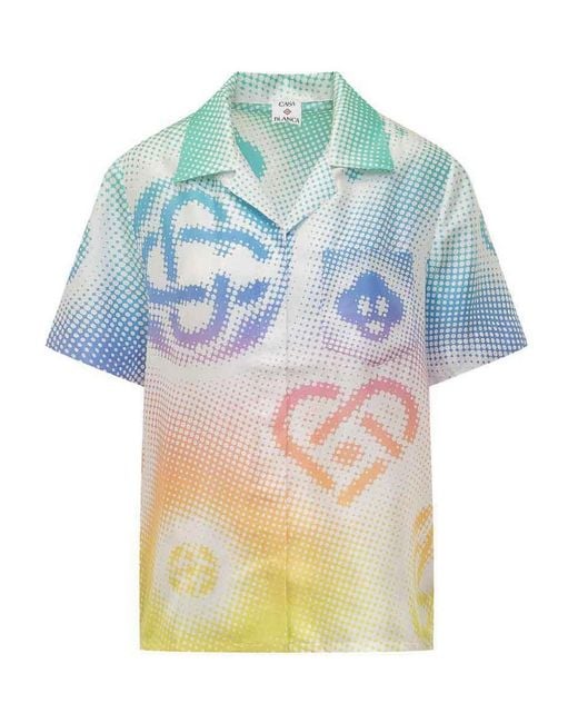 Casablanca Blue Mini Cuban Collar Shirt