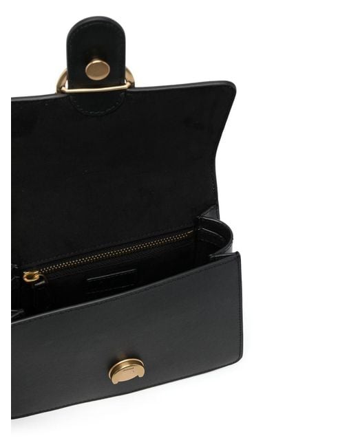 Pinko Black Love One Mini Leather Bag