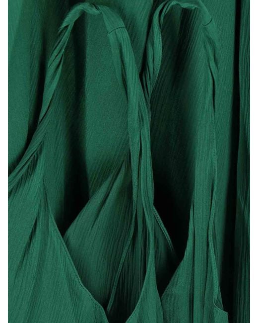 J.W. Anderson Green Deep Silk Adjustable Knot Dress