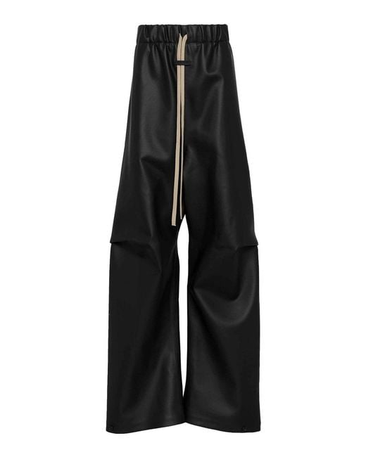 Fear Of God Black Knee Pleat Wide-Leg Pants for men