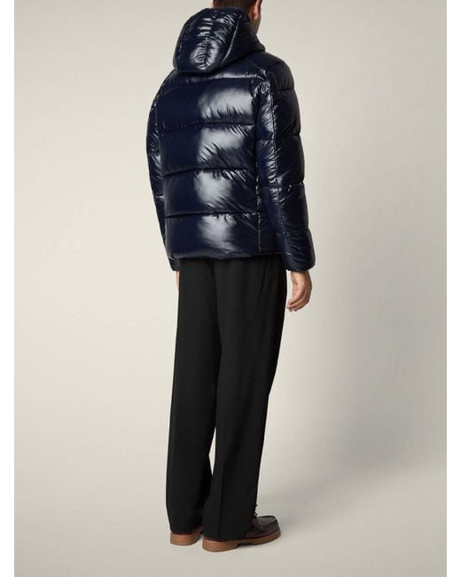 Save The Duck Blue Edgard Down Jacket With Laqu Finish for men