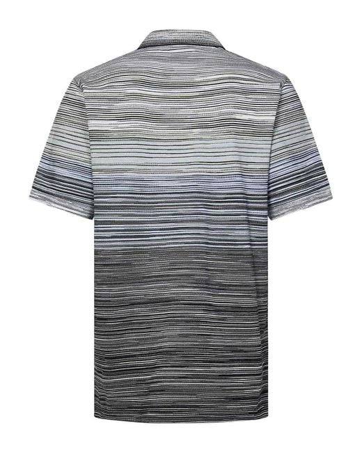 Missoni Gray Short-Sleeved Polo Shirt for men