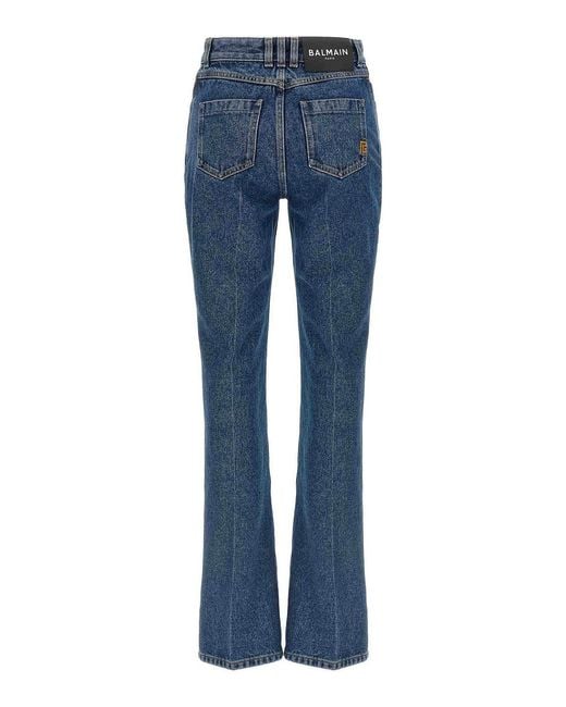 Balmain Blue Embroidery Jeans