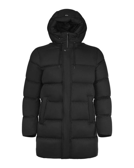 Herno Black Down Jacket Made Of Polyester for men