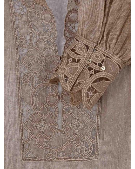 Ermanno Scervino Natural Silk Shirt