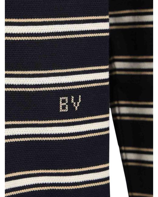 Bottega Veneta Blue Striped Polo Shirt for men