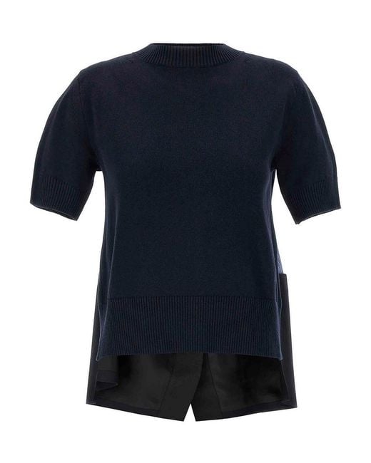 Sacai Blue Patchwork Sweater