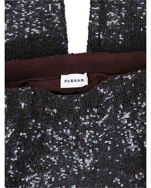P.A.R.O.S.H. Gray Sequined Trousers