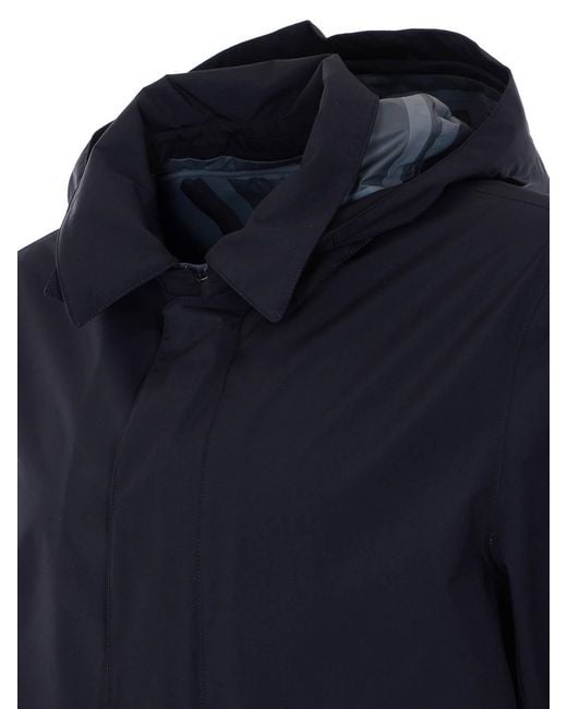 Herno Blue Raincoat for men