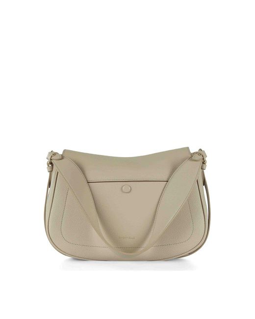 Coccinelle Gray Handbag Micro Grainy Sandshell Sandshell