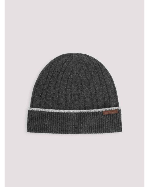 Kiton Black Cable-Knit Beanie for men
