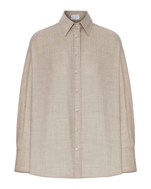 Brunello Cucinelli Natural Classic Cashmere Shirt