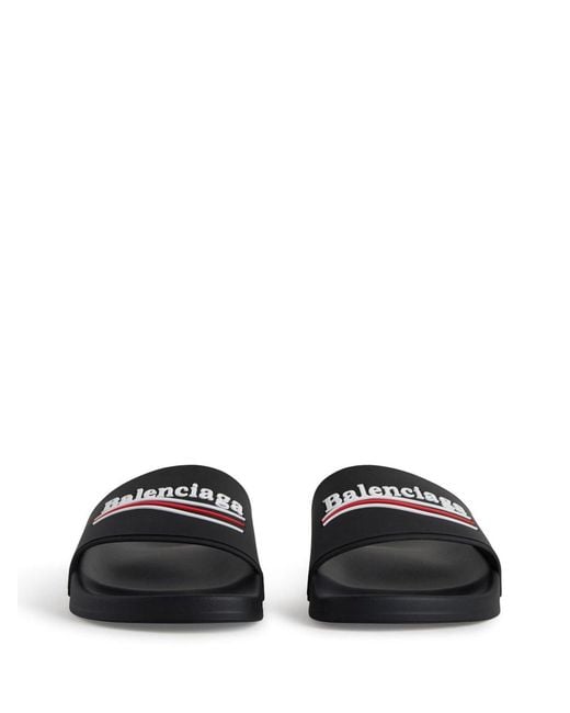 Balenciaga White Logo Sliders for men
