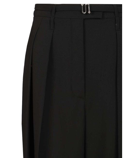 Sportmax Black Wide-Leg Trousers