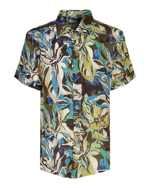 Etro Green Shirt With Print for men