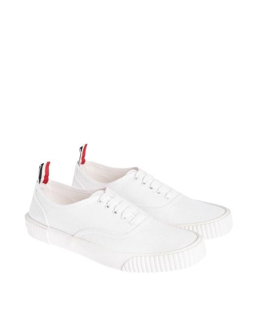 Thom Browne White Heritage Sneakers for men