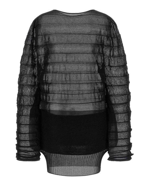 Issey Miyake Black Moving Knit Top