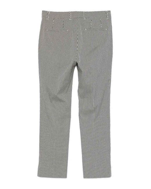 Incotex Gray Kimama Gingham-Pattern Straight-Leg Trousers