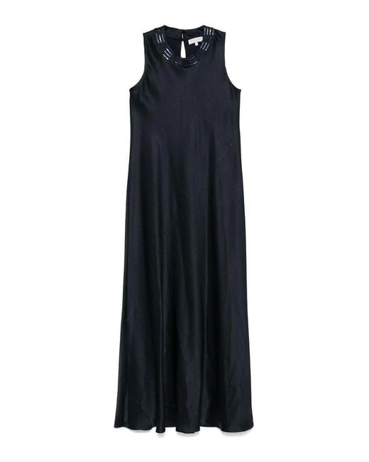 Antonelli Blue Long Dress Neck Detail