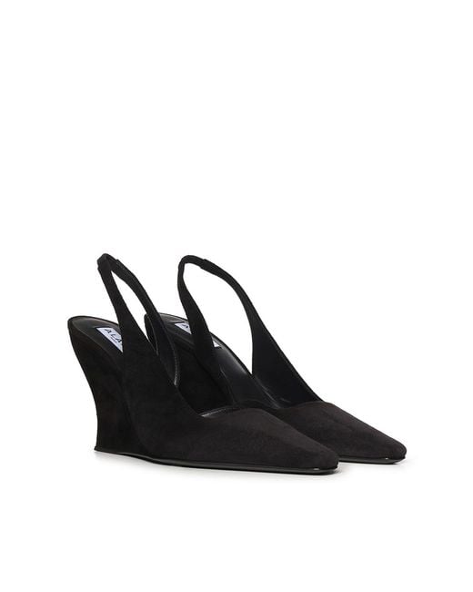 Alaïa Black Wave Suede Slingback