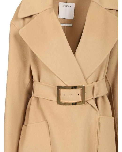 Sportmax Natural Pure Wool Dressing Gown Coat