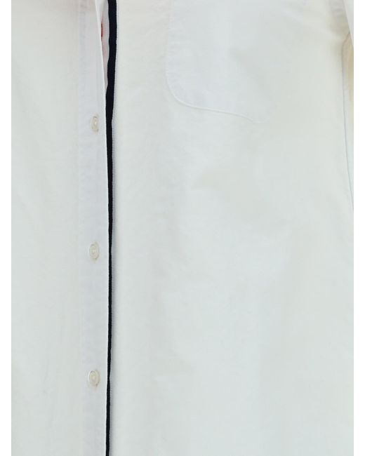 Thom Browne White Cotton Shirt Dress