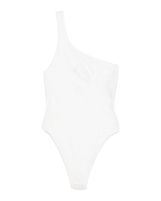Missoni White One-Shoulder Sleeveless Swimsuit