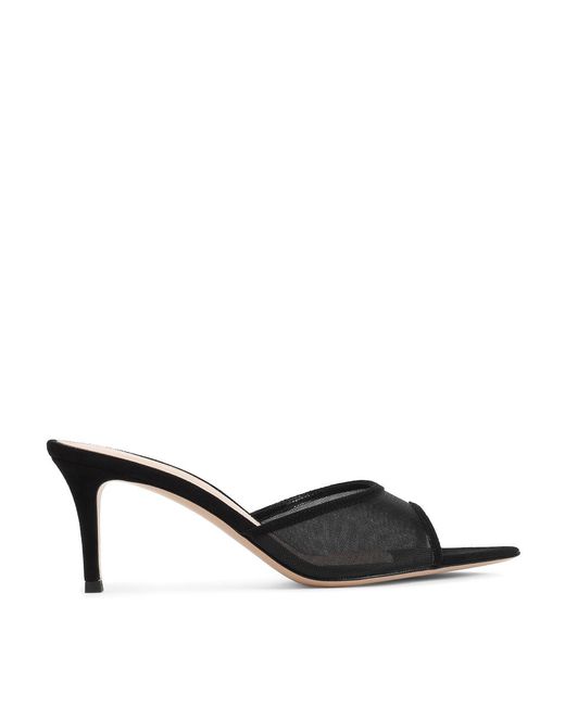 Gianvito Rossi Black Elle 70 Mules