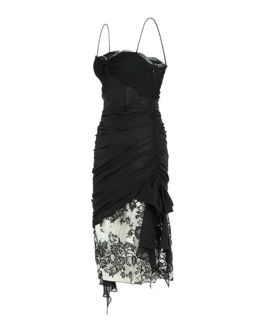 Alessandra Rich Black Silk Mini Dress