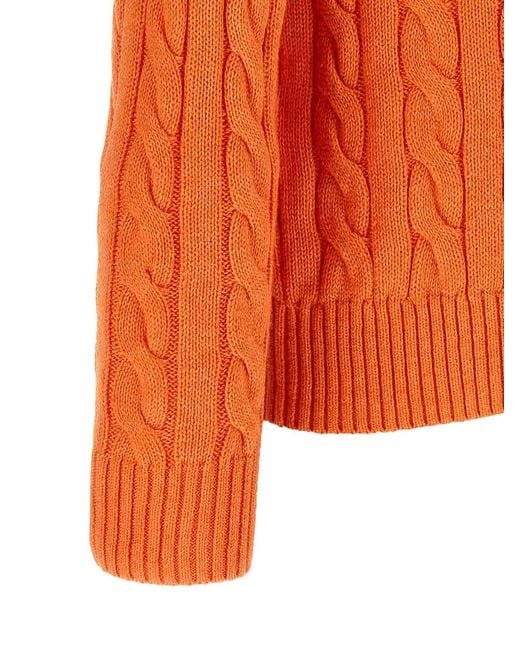 Polo Ralph Lauren Orange Cotton Braided Sweater for men