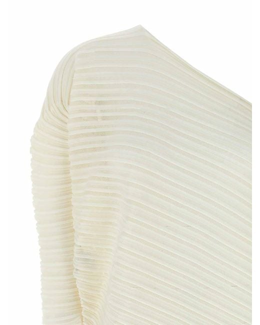 Pleats Please Issey Miyake White Stream Top