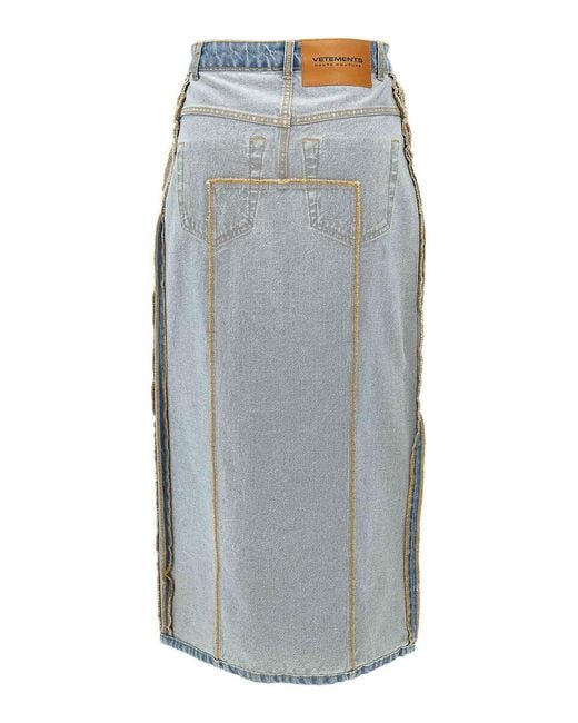 Vetements Gray Inside-Out Skirt