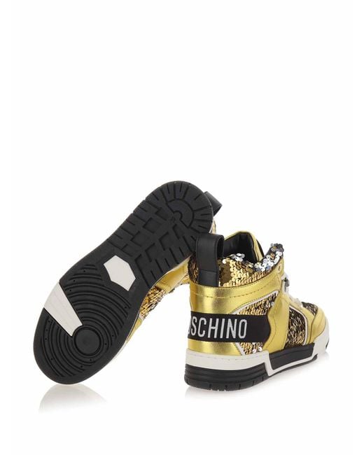 Moschino Metallic Sequin High Sneakers