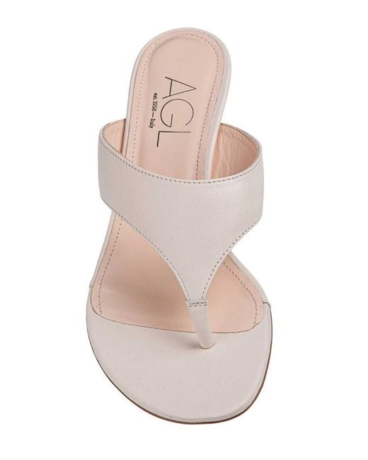 Agl Attilio Giusti Leombruni Natural Leather Flip-Flops