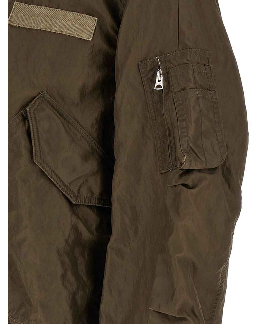 Sacai Brown Crumpled Nylon Jacket for men