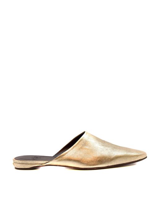 Bougeotte White Leather Mules