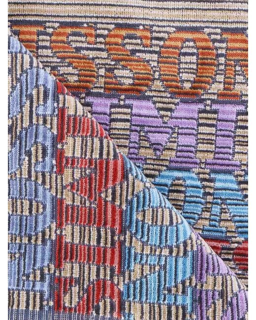 Missoni Blue Blake Logo Lettering Big Towel